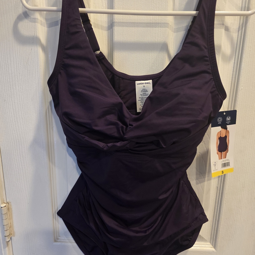 Lands' End Deep Purple Swimsuit - Picture 2 of 8
